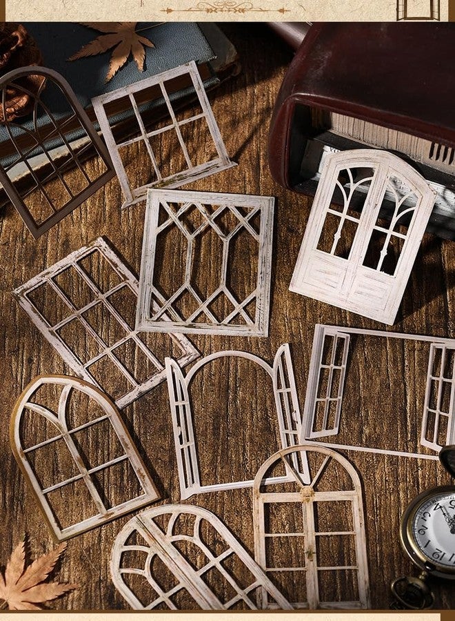 SAMVARDHAN Vintage Window Frame Scrapbook Embellishments - 60 Pcs DIY Retro Paper Cutouts for Journaling, Card Making, Collage, and Craft Decoration,Pack of 6 - Image 5